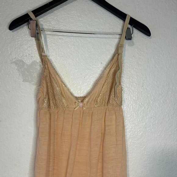 My Angel Women's Peach Lace Slip Maxi Dress Small Coquette Fairy Y2K Style - Picture 3 of 8